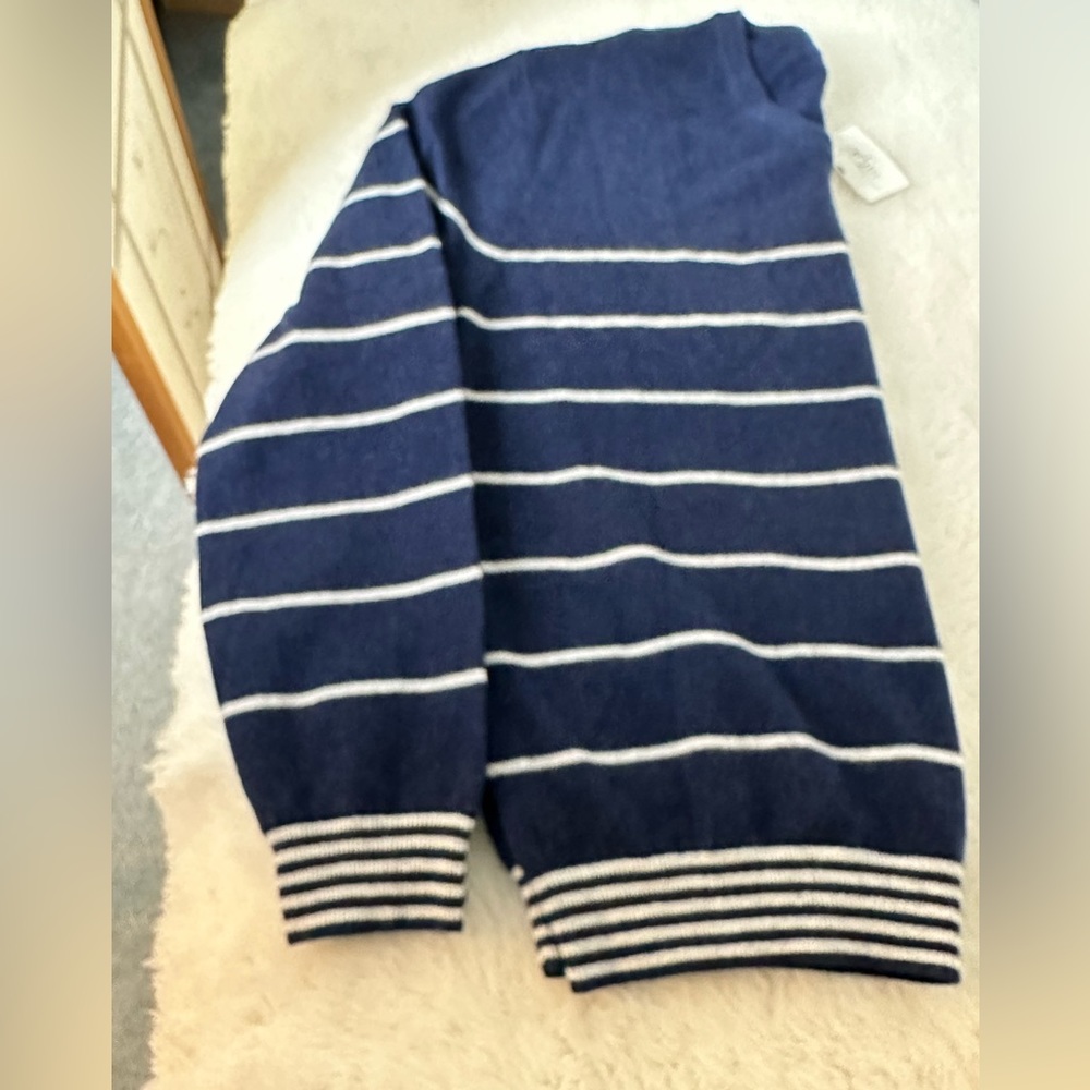 Big Sale $40 NWT Saks Fifth Avenue, Cashmere blue White Striped Sweater SZ XXL